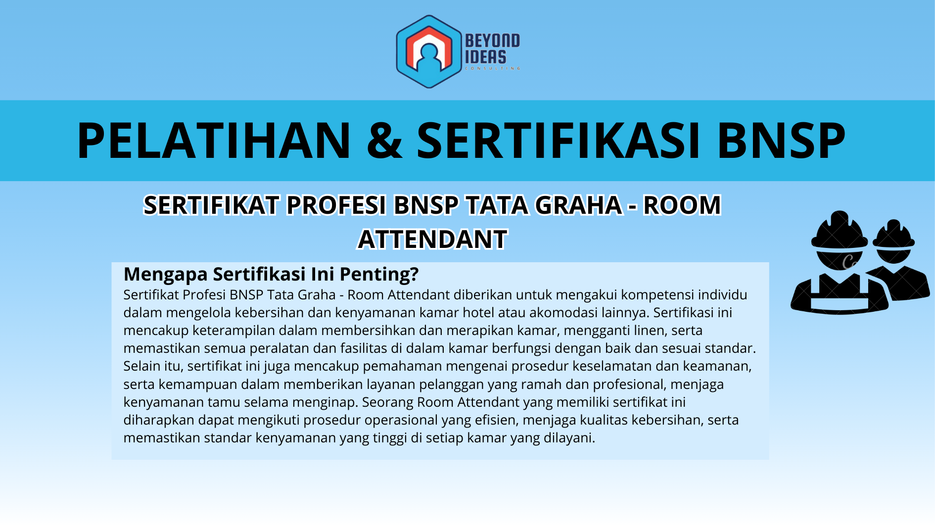 Sertifikat Profesi BNSP Tata Graha - Room Attendant