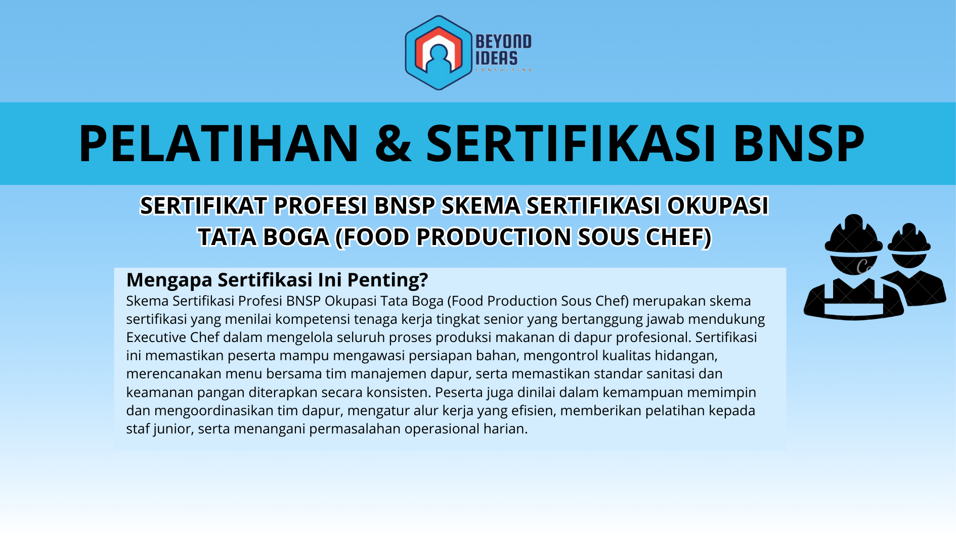 Sertifikat Profesi BNSP Skema Sertifikasi Okupasi Tata Boga (Food Production Sous Chef)