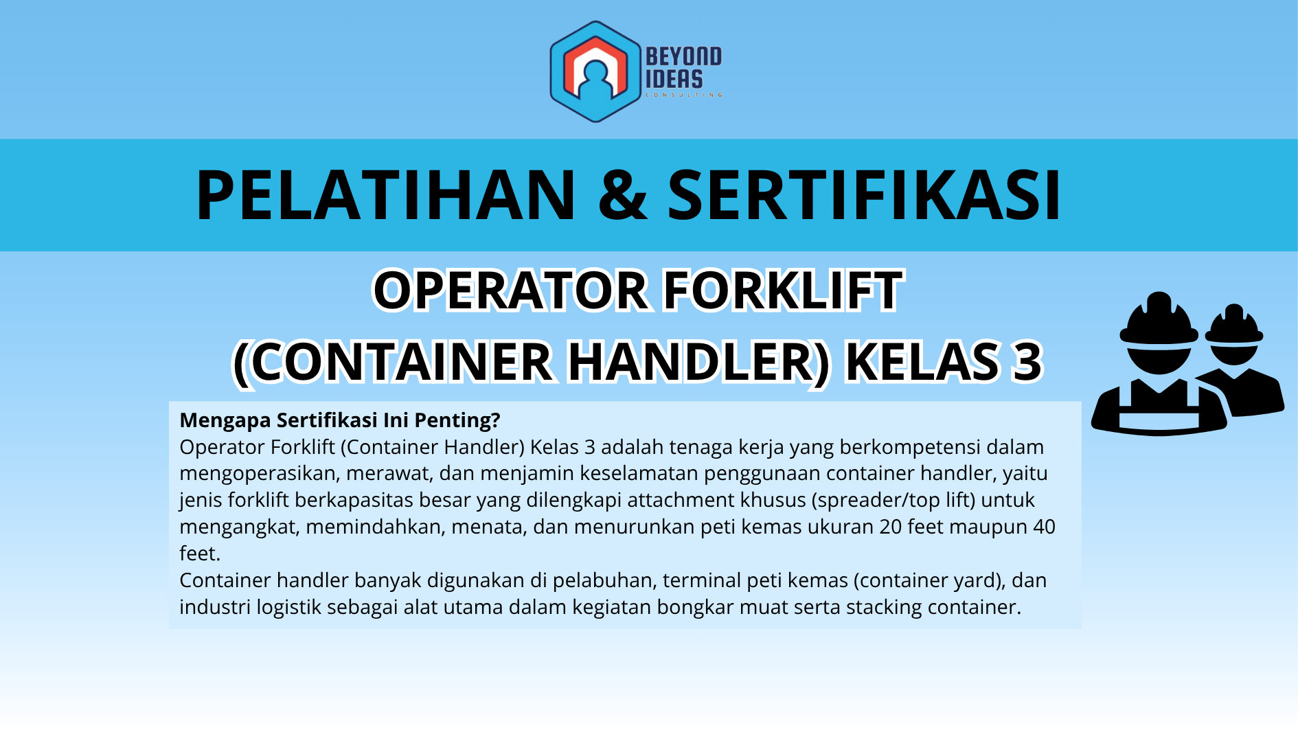 Operator Forklift (Container Handler) kelas 3