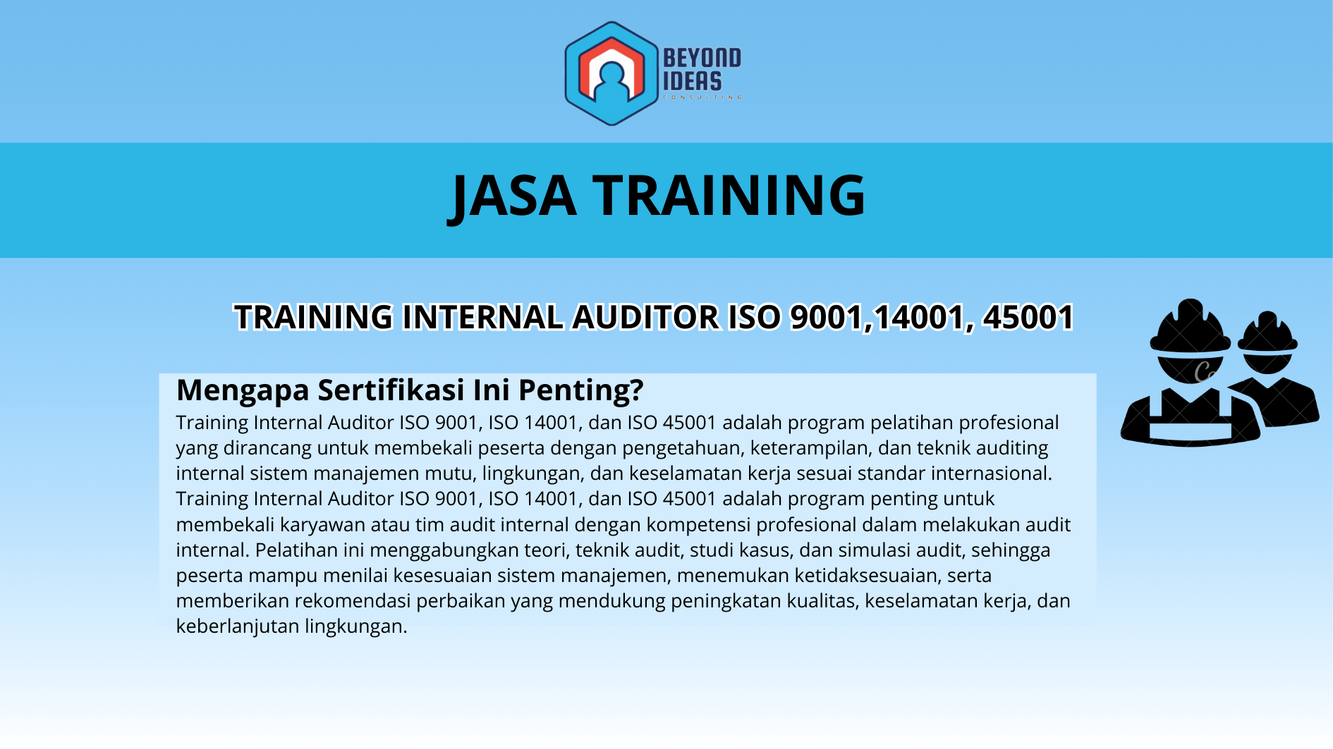 Training internal auditor ISO 9001,14001, 45001