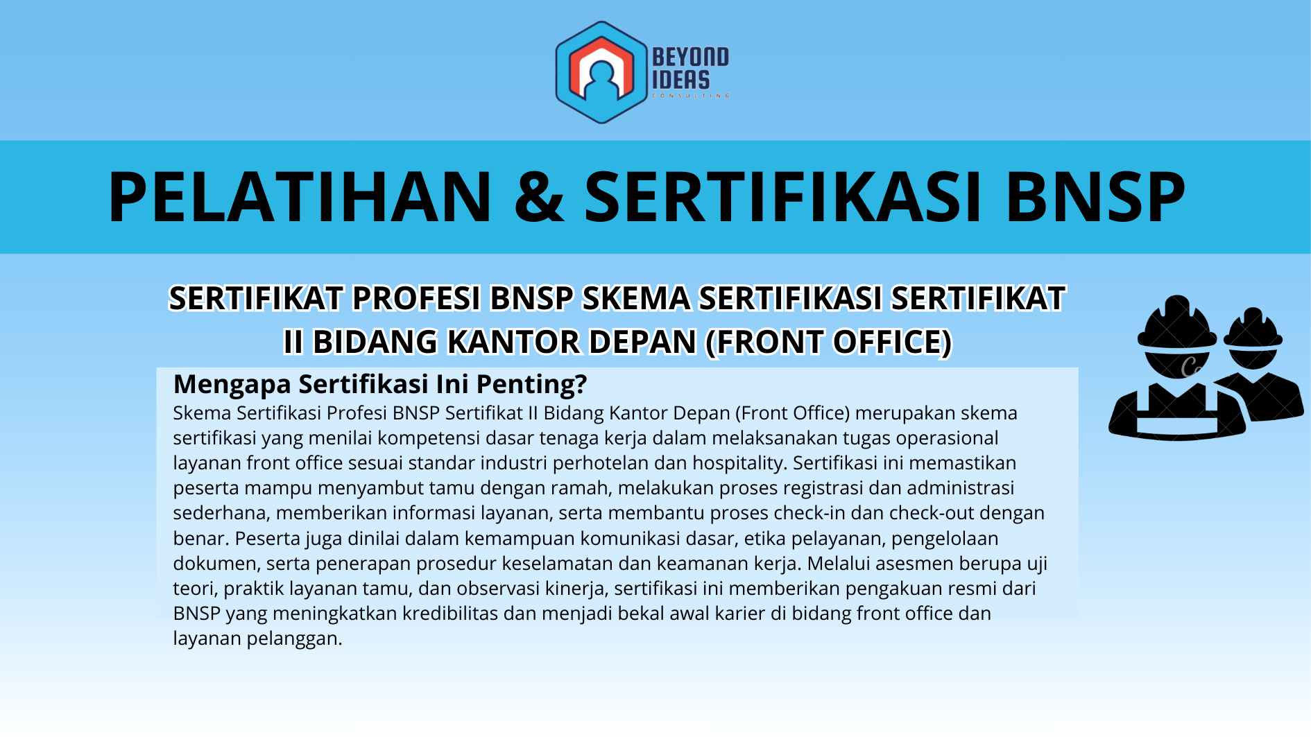 Sertifikat Profesi BNSP Skema Sertifikasi Sertifikat II Bidang Kantor Depan (Front Office)