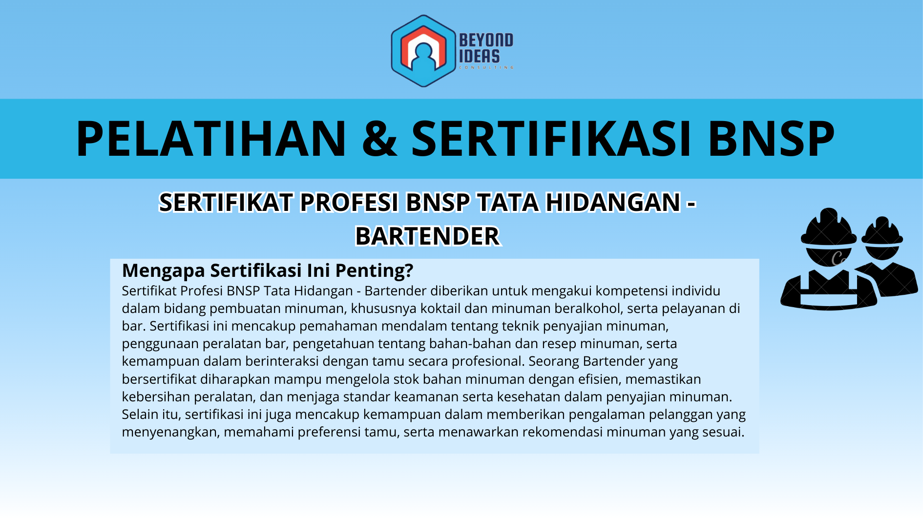 Sertifikat Profesi BNSP Tata Hidangan - Bartender