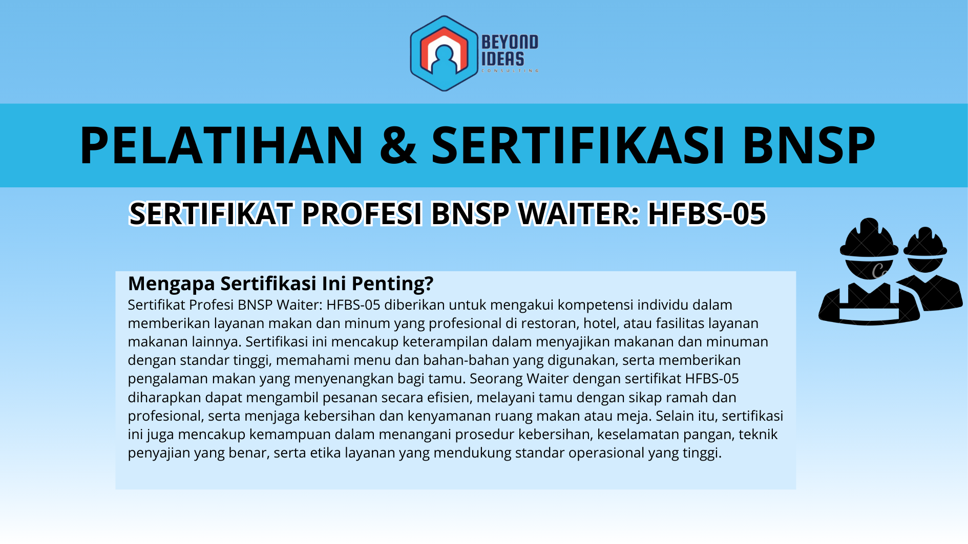 Sertifikat Profesi BNSP WAITER: HFBS-05