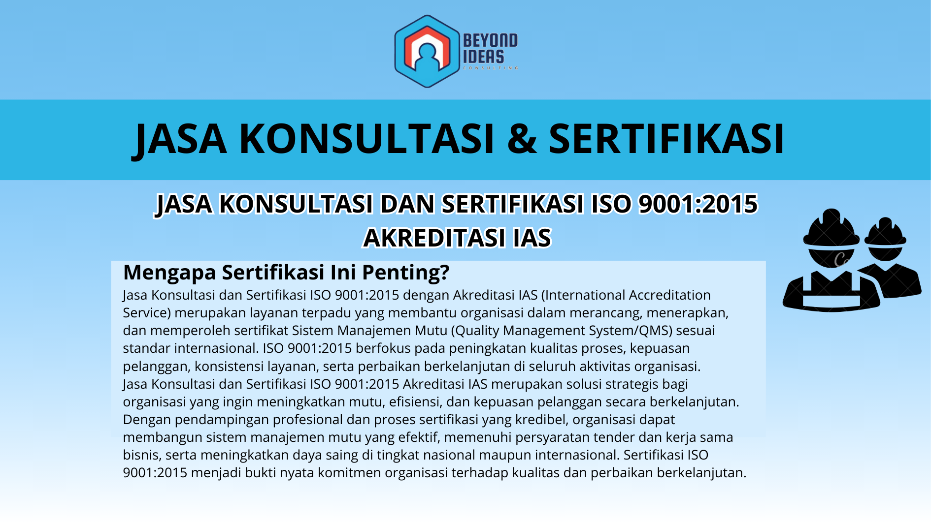 Jasa Konsultasi dan Sertifikasi ISO 9001:2015 Akreditasi IAS