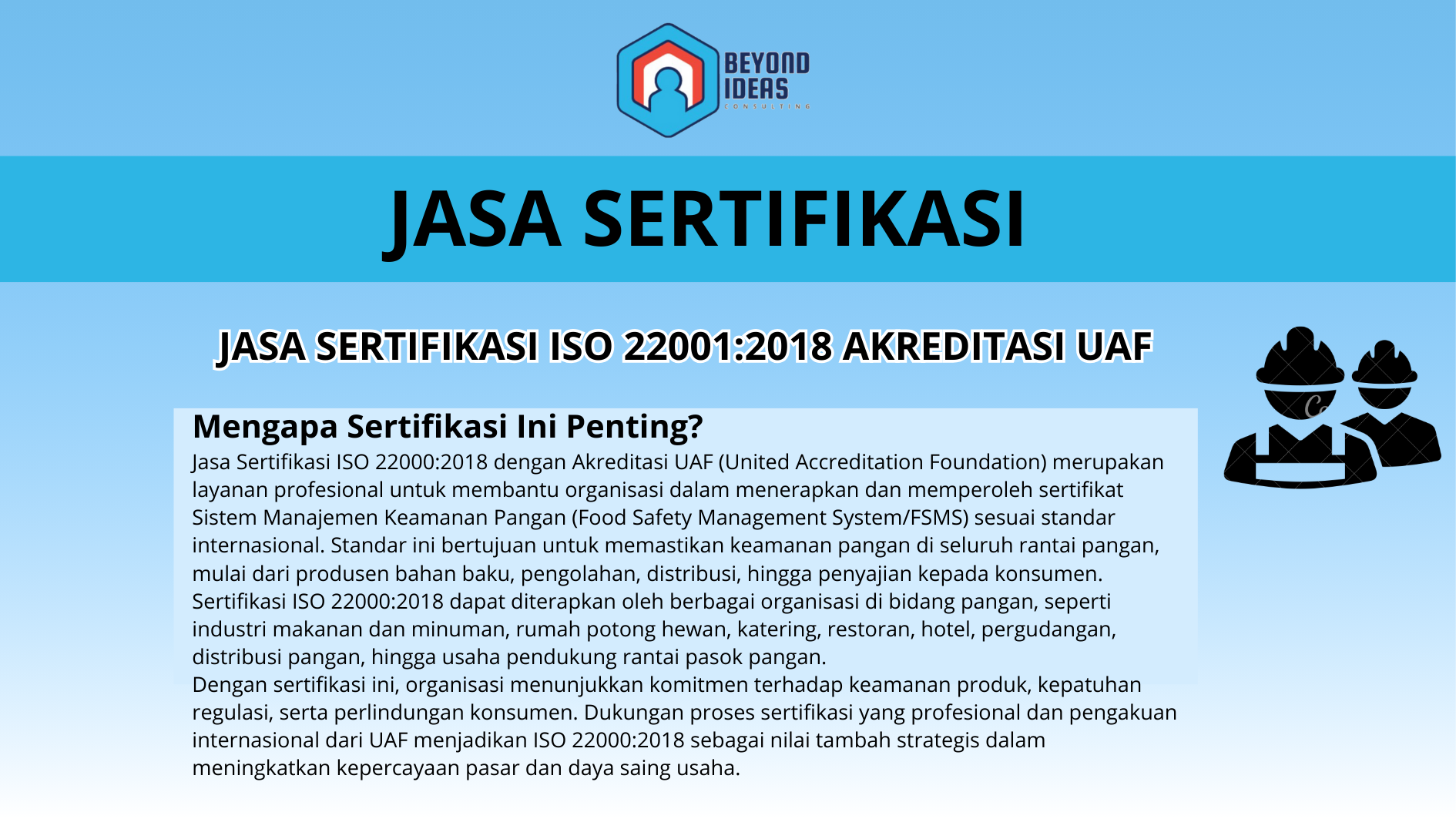 Jasa Sertifikasi ISO 22001:2018 Akreditasi UAF