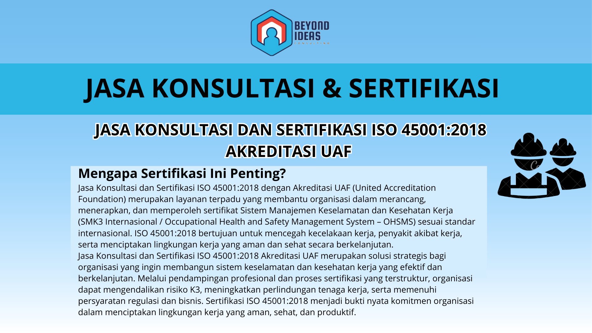 Jasa Konsultasi dan Sertifikasi ISO 45001:2018 Akreditasi UAF