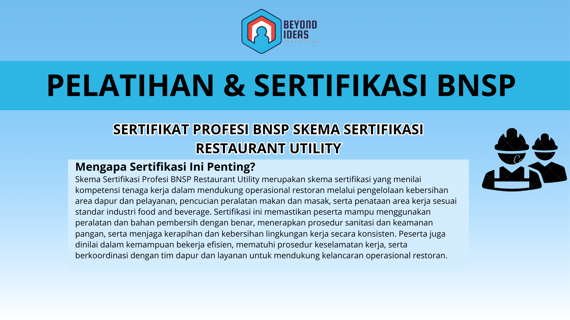 Sertifikat Profesi BNSP SKEMA SERTIFIKASI RESTAURANT UTILITY