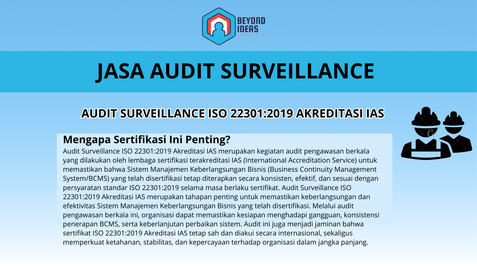 AUDIT SURVEILLANCE ISO 22301:2019 Akreditasi IAS