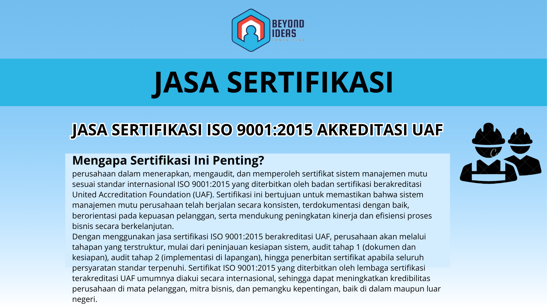 Jasa Sertifikasi ISO 9001:2015 Akreditasi UAF