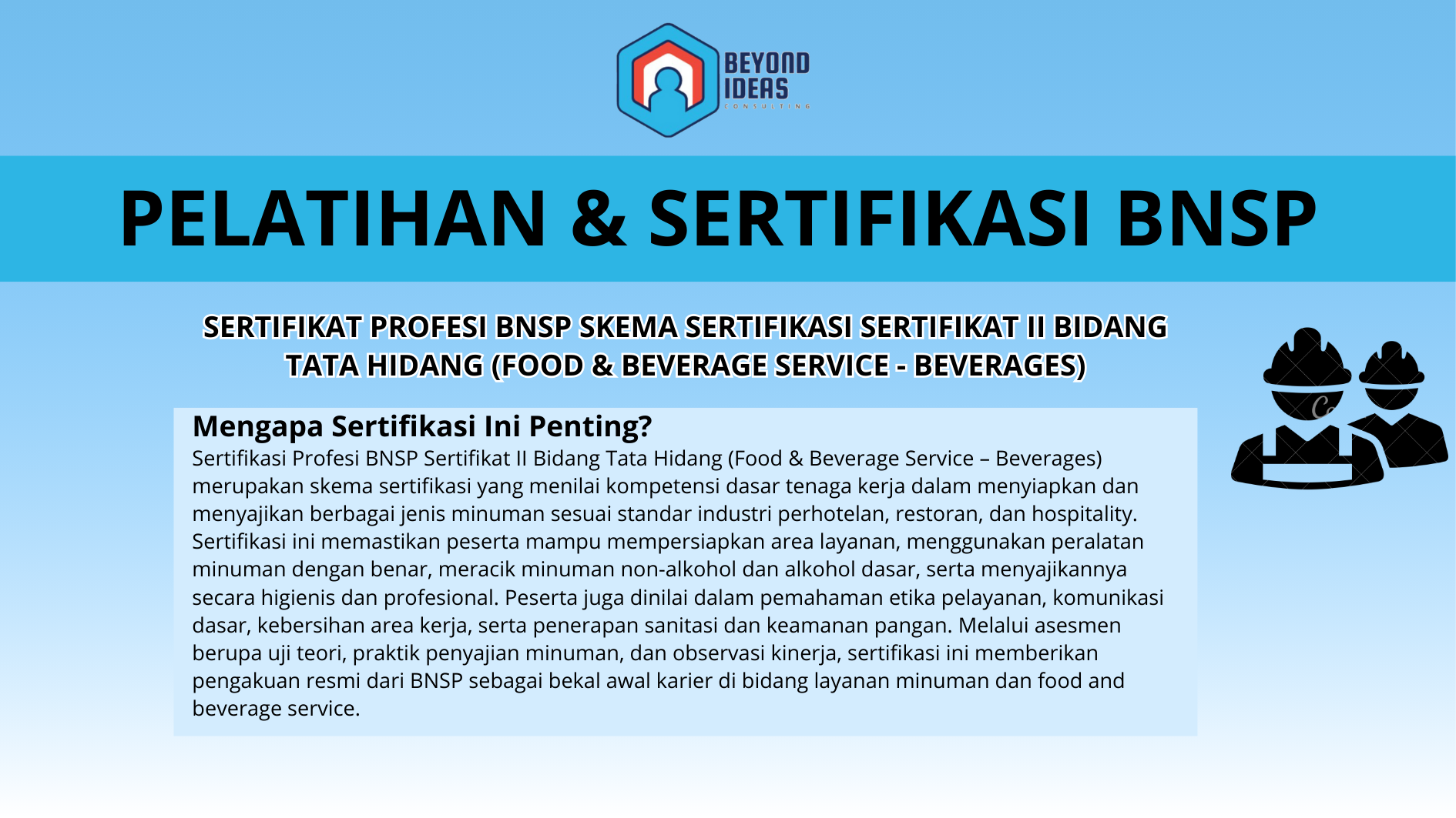 Sertifikat Profesi BNSP Skema Sertifikasi Sertifikat II Bidang Tata Hidang (Food &amp; Beverage Service - Beverages)