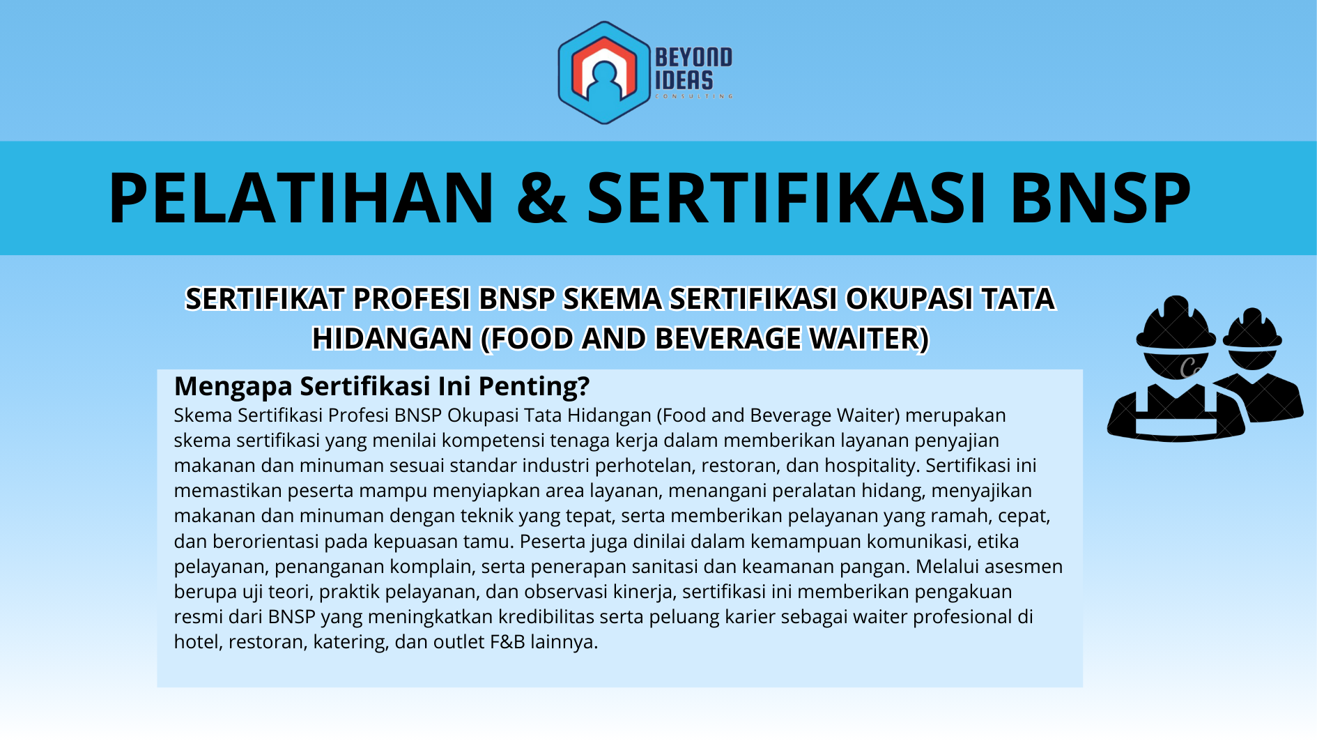 Sertifikat Profesi BNSP Skema Sertifikasi Okupasi tata Hidangan (Food and Beverage Waiter)