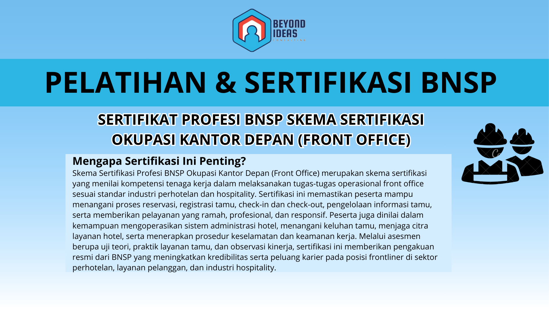 Sertifikat Profesi BNSP Skema sertifikasi Okupasi Kantor Depan (Front Office)