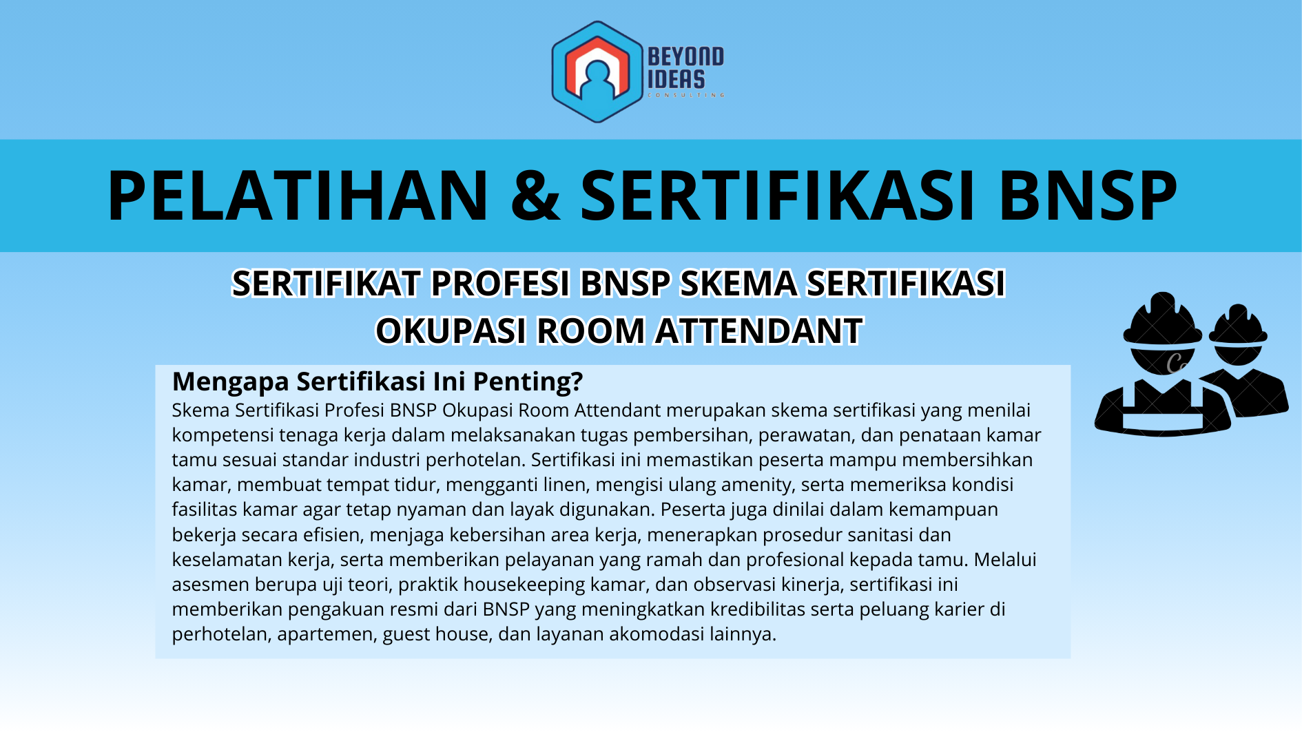 Sertifikat Profesi BNSP Skema Sertifikasi Okupasi Room Attendant