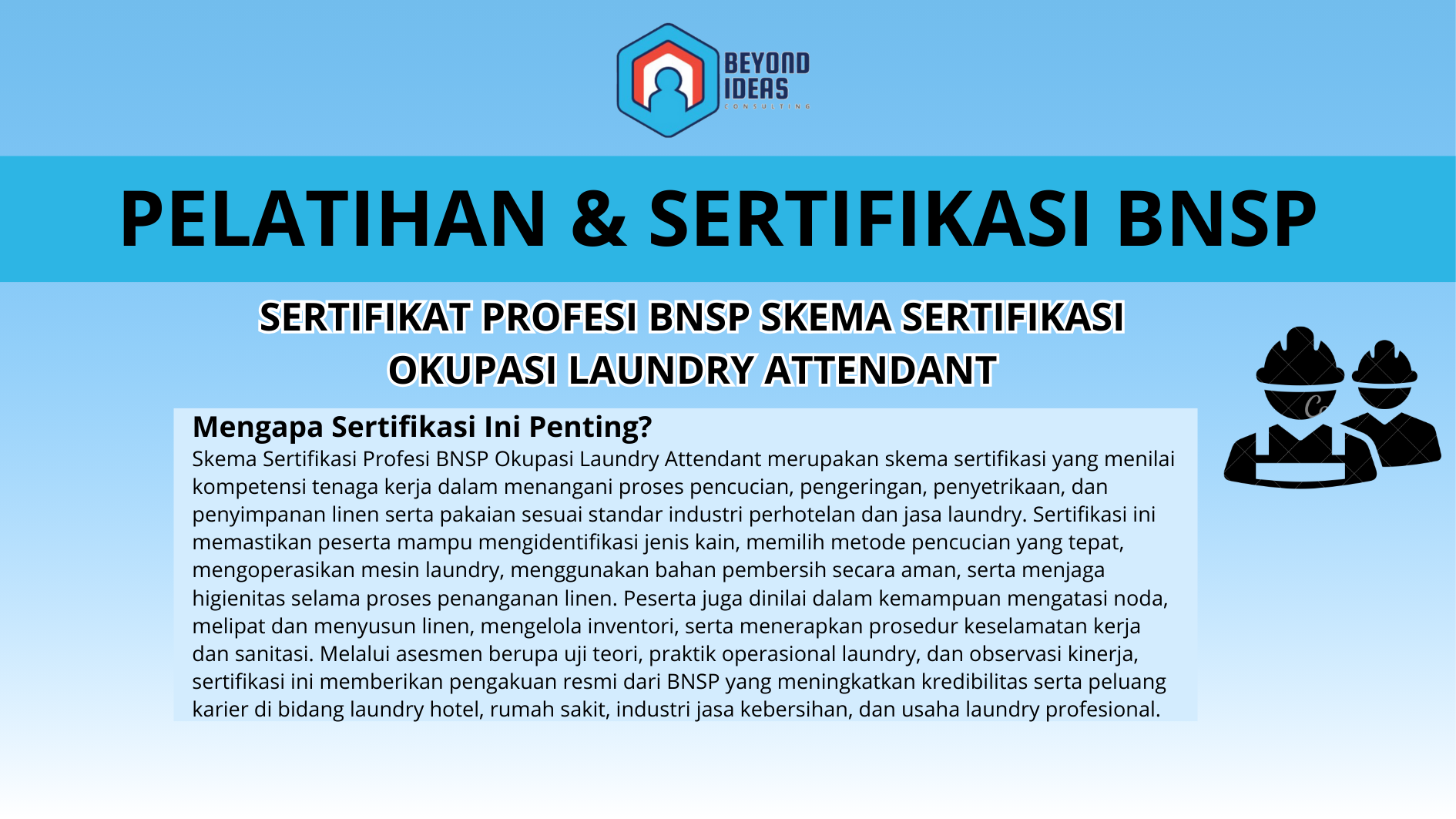 Sertifikat Profesi BNSP Skema Sertifikasi Okupasi Laundry Attendant