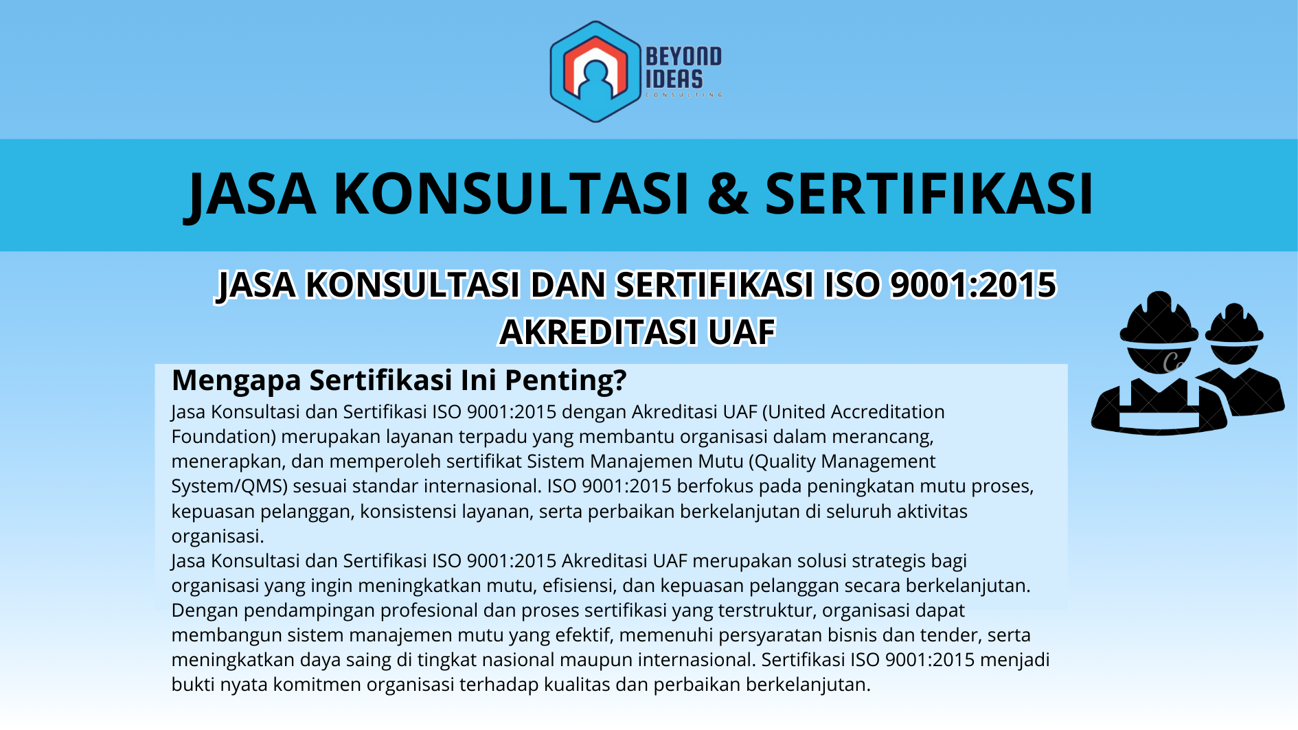 Jasa Konsultasi dan Sertifikasi ISO 9001:2015 Akreditasi UAF